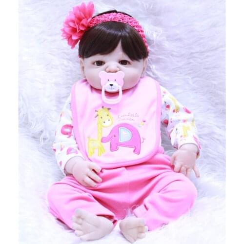 23inch dollmai 55CM Soft Silicone Reborn Baby Doll Girl Toys Lifelike Babies Boneca Full VInyl Fashion Dolls Bebe Reborn Menina