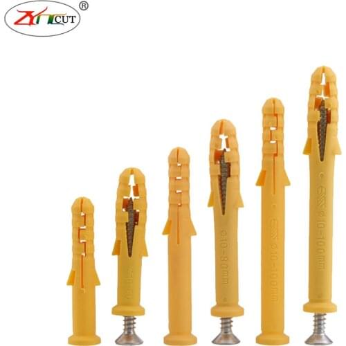 M6 M8 M10 Small yellow croaker expansion screw plastic expansion pipe rubber plug bolt expansion plug self tapping screw set