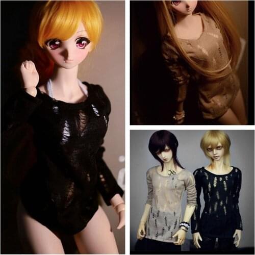 1/4 1/3 Scale BJD Clothes Punk Style Hollow T-Shirt Top For BJD/SD MSD SD13 Girl SD17 SSDF Strong Uncle Doll Accessories C0974
