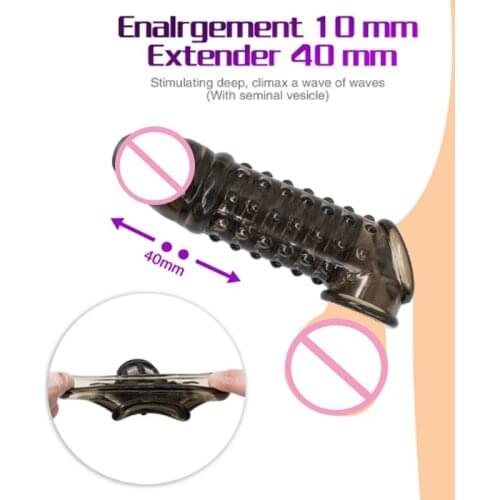 Reusable Condom With Soft Spikes For Penis Enlargement Rings Cock Extender Delay Ejaculation Sex Toys For Male Intimate Goods