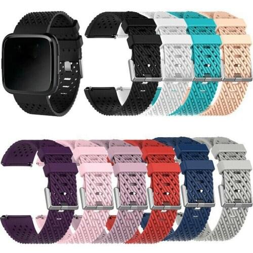 Soft Silicone Watch Strap Waterproof Breathable Sport Watch Strap Replacement Band Accessories For Fitbit Versa/Versa 2