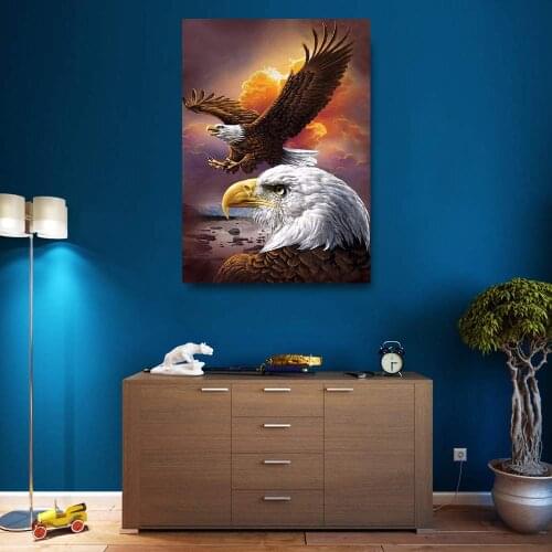 ParNarZar Eagle Animals Pattern Diamond Painting Cross Stitch Embroidery Kits DIY Diamond Painting Full Round Drill Home Decor