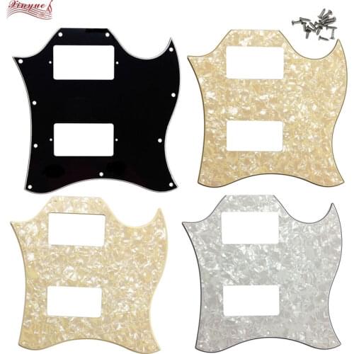 Pleroo Guitar Parts For 11 holes Gib Standard SG Full Face Guitar Pickguard Route with PAF Humbucker No Bridge Scratch Plate