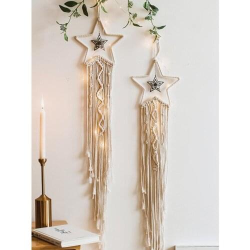 Nordic Style Wall Decoration Cotton Woven Bohemian Hanging Tapestry Decorative Pendant for Bedroom Living Room Sturdy