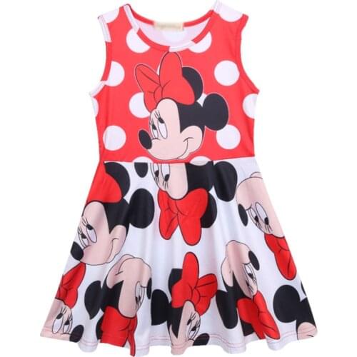 New Fashion Cartoon Baby Minnie Girl Dress Clothing Birthday Princess Dress for Girl Kids Minnie Mouse Baby Clothing