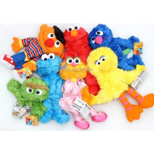 New 7 Styles Sesame Street Hand Puppet Elmo Cookie Oscar Grover Zoe & Emie Big Bird 10-13" 26-34CM Plush Doll