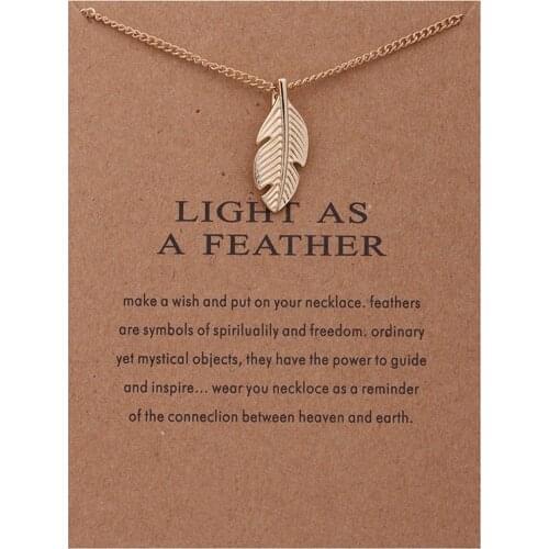 Fashion Gold-color Feather Alloy Pendant Chocker Necklace Women Pendant Necklaces Charm Clavicle Chains Jewelry
