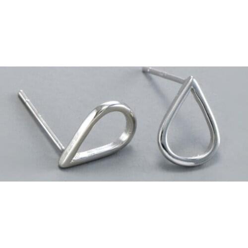 Simple New Exquisite Fashion 925 Sterling Silver Jewelry Literary Water Drop Hollow Female Stud Earrings SE183