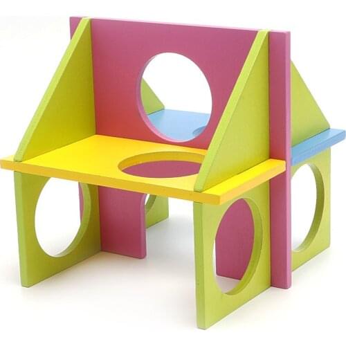 Pet Hamster Wooden Fun Gym Playground Rainbow Seesaw Tunnel Toy for Rat Mouse Mice Exercise Safe