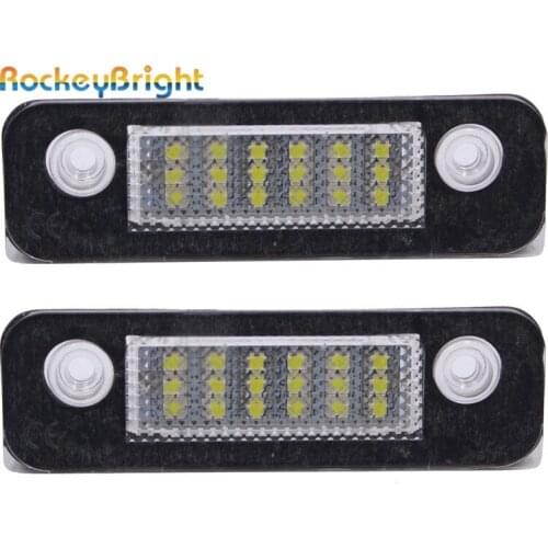 Rockeybright Car LED License Plate Lights Bulb Kit For Ford Mondeo MK2/Fusion Error Free 12V 18SMD LED License Number Plate Lamp