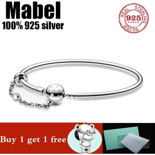 Luxury Original 100% 925 Sterling Silver pan bracelet Snake Chain Bracelet Bangle for Women Authentic Charm high quality Jewelry