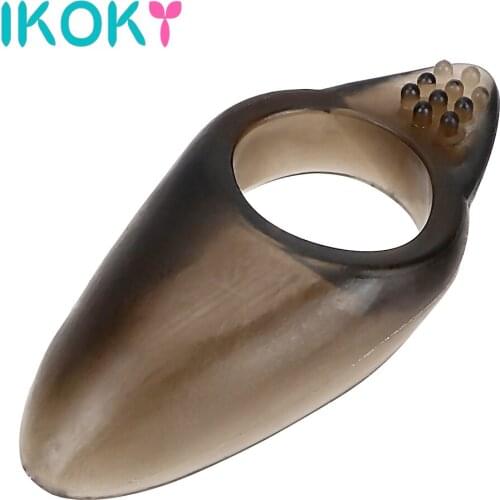 IKOKY Cock Ring Penis Ring Flexible Silicone Clitoris Stimulate Delay Ejaculation Sex Toys for Men Male Adult Products