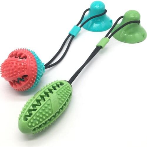 Dog Toys Pet Puppy Interactive Suction Cup Push TPR Ball Toys Molar Bite Toy Elastic Ropes Dog Tooth Cleaning Chewing Supplies