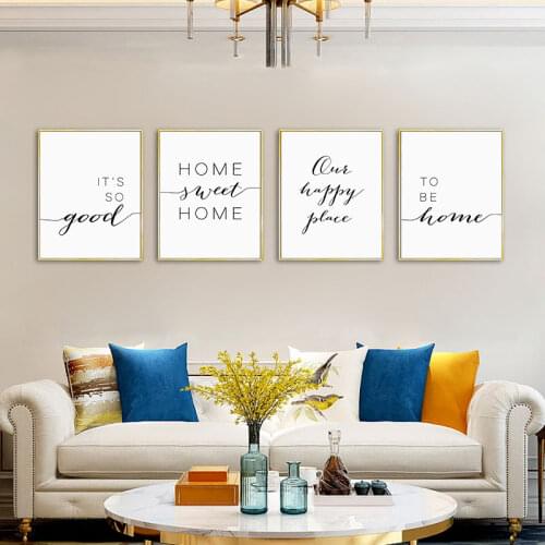 Modern Black Cozy Quotes Painting on Canvas Prints Modern Decorative Posters for Living Room Bedroom Home Wall Decor Art Picture