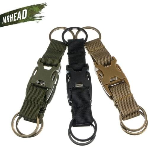 High Quality Tactical Multifunction Buckle Double Key Chain Outdoor Nylon Quick Release Buckle Keyring Backpack Belt Hook