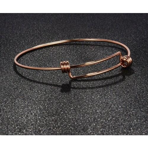 Ladys Simple Adjustable Bracelets Golden Wristband Rose Gold Silver 316L Stainless Steel Bangles for Women Elegant Jewelry