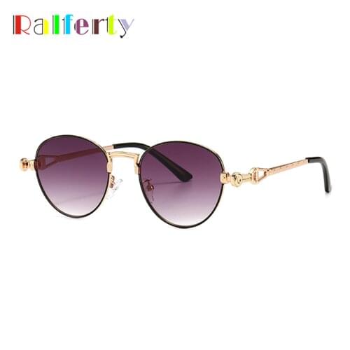 Ralferty Vintage Womens Sunglasses Round Glasses for Men 2021 Retro Steampunk Metal Frames Shades UV400 oculos feminino C2226
