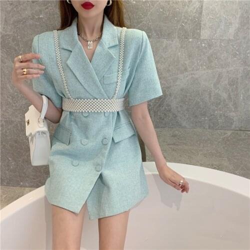 Nic Office Ladies Blazer Dress Women Suits Short Sleeve Outerwear Womens Jackets 2021 Lady Casual Elegant White ​Jacket Female