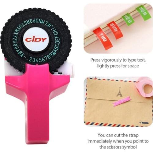 1pcs/set Mini Manual Printer Label Embossing Typewriter Bar Code Machine Portable Labeling Machine with Decorative Label Tape