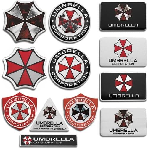 1PCS Car styling 3D Aluminum alloy Umbrella corporation car stickers decals emblem decorations badge auto accessories