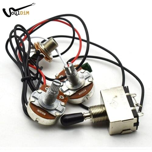 1Pc Guitar Wiring Harness 3Way LP 2 Humbucker Toggle Switch 1V1T 500k Durable