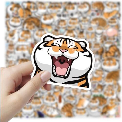 10/50/100PCS Cute Funny Anime Tiger Animal Graffiti Sticker Laptop Guitar Luggage Phone Office Waterproof Sticker Decal Kid Toy