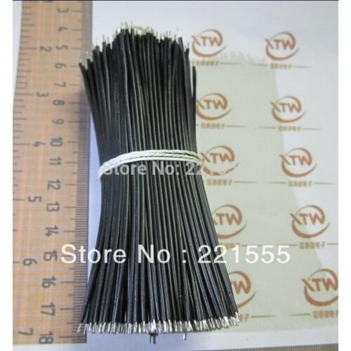 100pcs Line 24awg 8cm black conductor electronic wire cable double slider tinniness