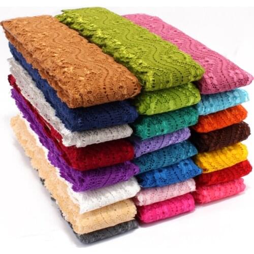 10yd/pack 3/5" Fashion Weave Flower Lace Trim Ribbon for Girls Hair Accessories Knitted Lace Stretch for Women Clothing Ornament