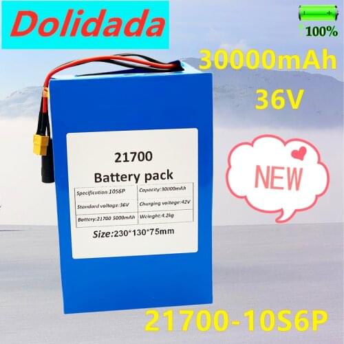 2021New 36V 30000mAh 21700 10S6P Electric Bicycle Battery 1000W Lithium Battery Built-in 20A BMS Electric Bikes Motor