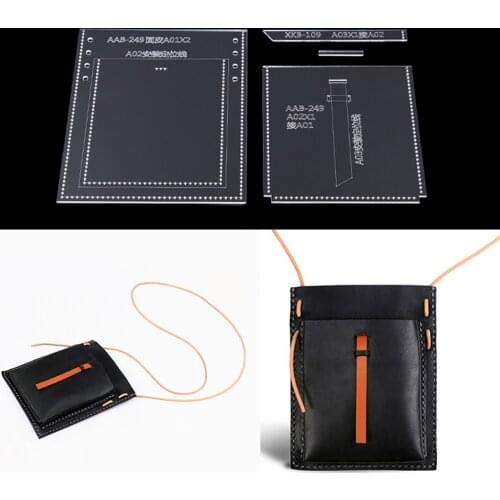4Pcs Leather Tool Wallet Purse Bag Mould Acrylic Leathercraft Pattern Stencil Template