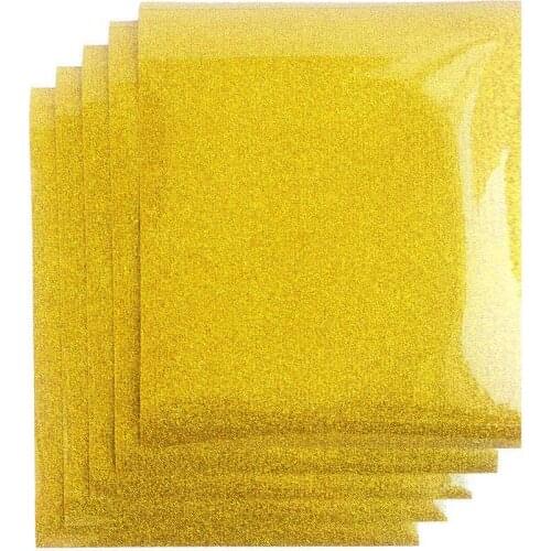 Heat transfer vinyl 10*12 inch 5 sheets glitter vinyl iron on transfer for bag easy to cut DIY hip hop shirt at home party decor