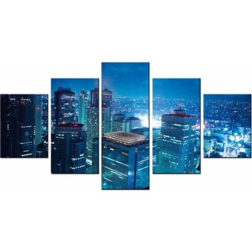 Wholesale 5Pcs Hot Sell view of the city Wall Art Picture Modern Home Decoration Living Room Canvas Print Painting/XC-city-140