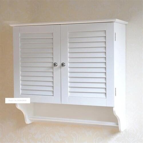 9808 European Style Bathroom Wall Mounted Density Board Cabinet Modern Simple Storage Vanity Combo Shutter Towel Hanging Cabinet