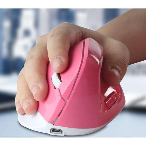 CHYI Office Vertical Mouse 1600DPI Ergonomic Optical Gamer Mice Rechargeable 2.4G USB Receiver Wireless Mause For Laptop Desktop