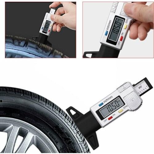 LCD Digital Car Tyre Tire Tread Depth Gauge Meter Car Motorbike Tire Wear Detection Measuring Tool Caliper Thickness Gauges