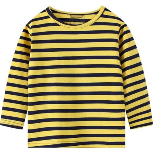 Childrens t-shirt cotton boys and girls t-shirts long-sleeved baby boys and girls bottoming shirt spring and autumn