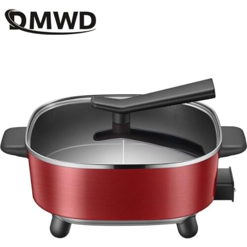DMWD 5L Multifunctional Home Electric Cooker Skillets Hotpot Crepe Pancake Maker BBQ Griddle Non-stick 1500W 220V