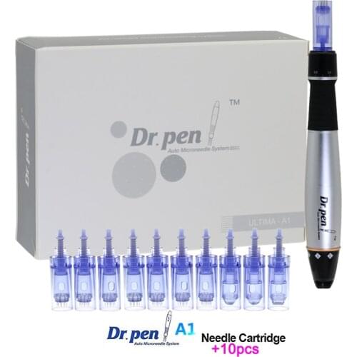 Electric Dr. Pen Ultima A1-C Micro Needling Machine Derma Pen Microneedle Therapy With 12pcs Cartridges Needles Skin Care Tool