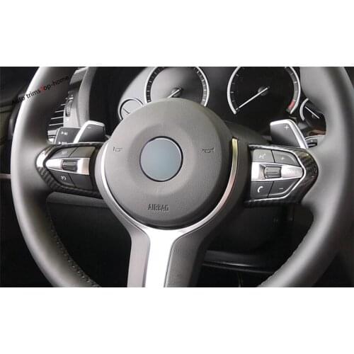 Yimaautotrims Steering Wheel Button Cover Trim 2 Pcs For BMW 5 Series F10 M-Sport 2014 2015 2016 2017 ABS Interior Mouldings