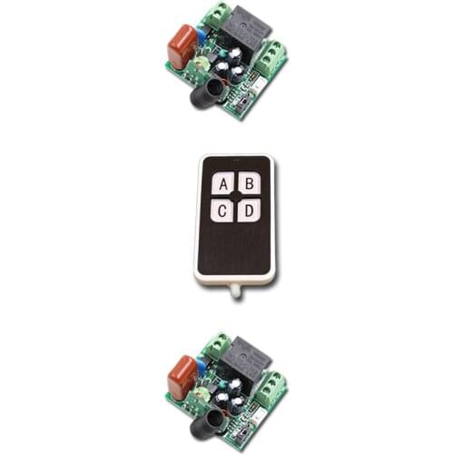 Square Mini Size 220V 10A Wireless Remote Control Switch Relay 2Receiver+ Waterproof Transmitter +4Buttons 315/433.92 MHZ