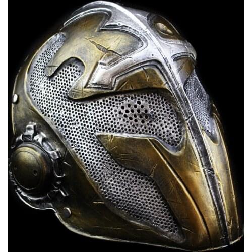 Knight Templar Mask Tactical Airsoft Full Face Game Military Tempered Glass Masks Horror Hunting Resin Halloween Carnival Mask