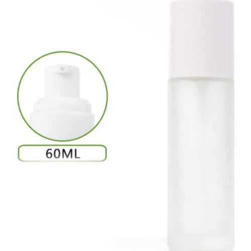60ml frosted/green/blue/ glass bottle black pump lid for serum/lotion/emulsion/foundation/skin care cosmetic packing