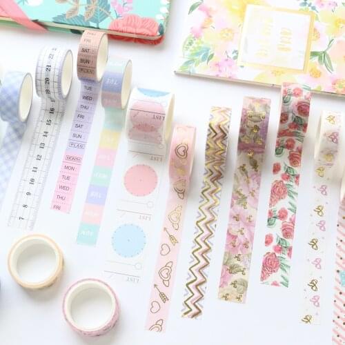 Domikee cute creative travel journal decoration DIY masking tapes lot school kid craft greeting card washi papers lot stationery