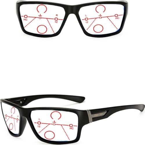 TR90 Sports Fit the Face Black Frame Progressive Multifocal Reading Glasses +0.75 +1 +1.25 +1.5 +1.75 +2 +2.25 +2.5 +2.75 To +4