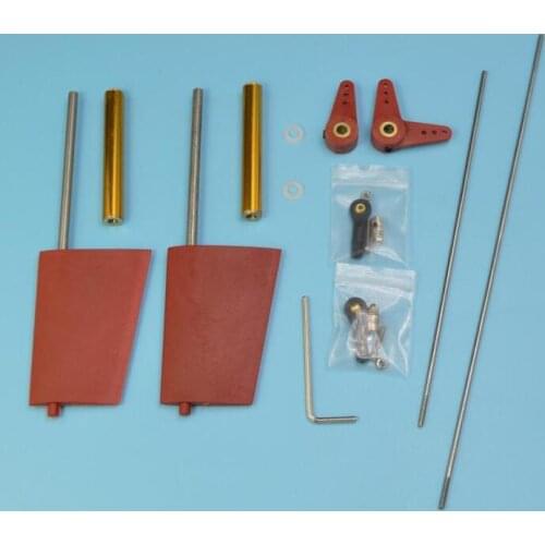 1Set 28/36/44/50/52/60/70/80mm Double Rudder Linkage Set Nylon Streamlined Servo Steering Rudder for DIY RC Boat Models