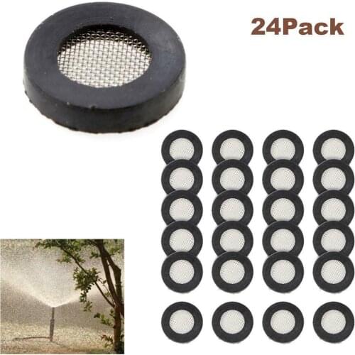 24PCS 3/4" Garden Hose Washer Fill Hose Gasket Filter Net Screen Nozzle Sprinkler For Washing Machine
