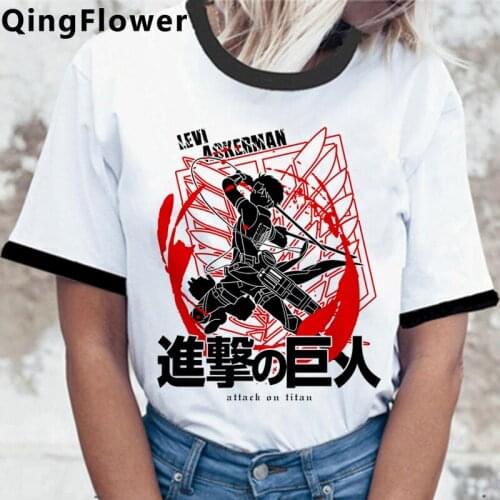 Attack on Titan Shingeki No Kyojin Levi Titan Attack tshirt female couple white t shirt japanese tshirt couple clothes vintage