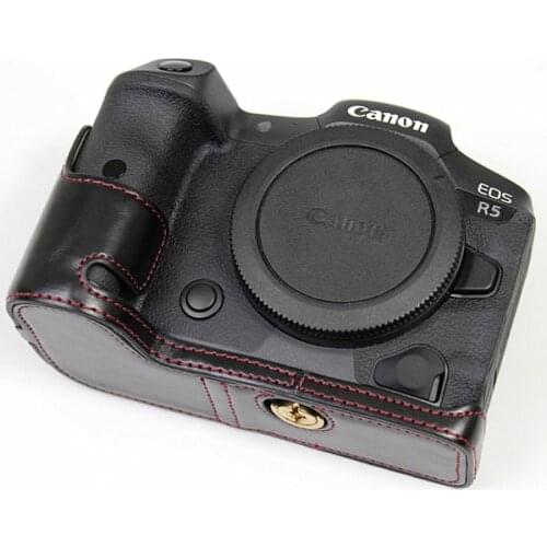 Suitable for Canon eos r5 camera bag eos r6 protective half sleeve base eos r5 shell leather case