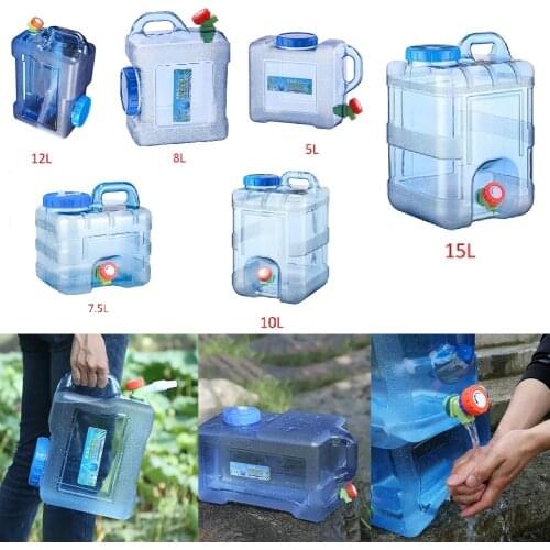 5/7.5/8/10/12/15L Capacity Outdoor Water Bucket Portable Driving Wateater Bucket Portable Tank Container with Faucet for Camping