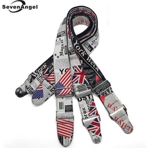 Personality Guitar Strap Flag of the United Kingdom United States Durable Bass Electric Acoustic Guitar Belt